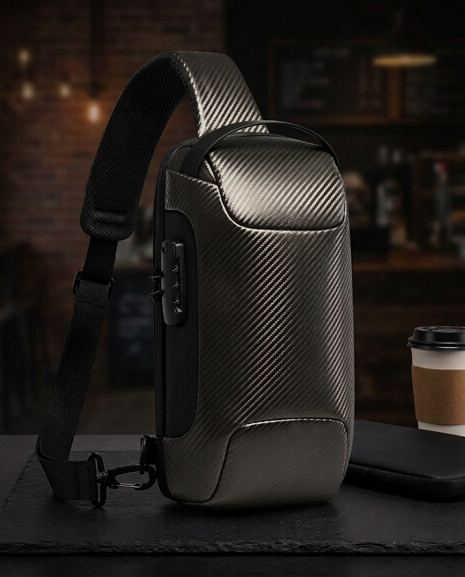 Tyverisikker crossbodytaske med USB-opladning