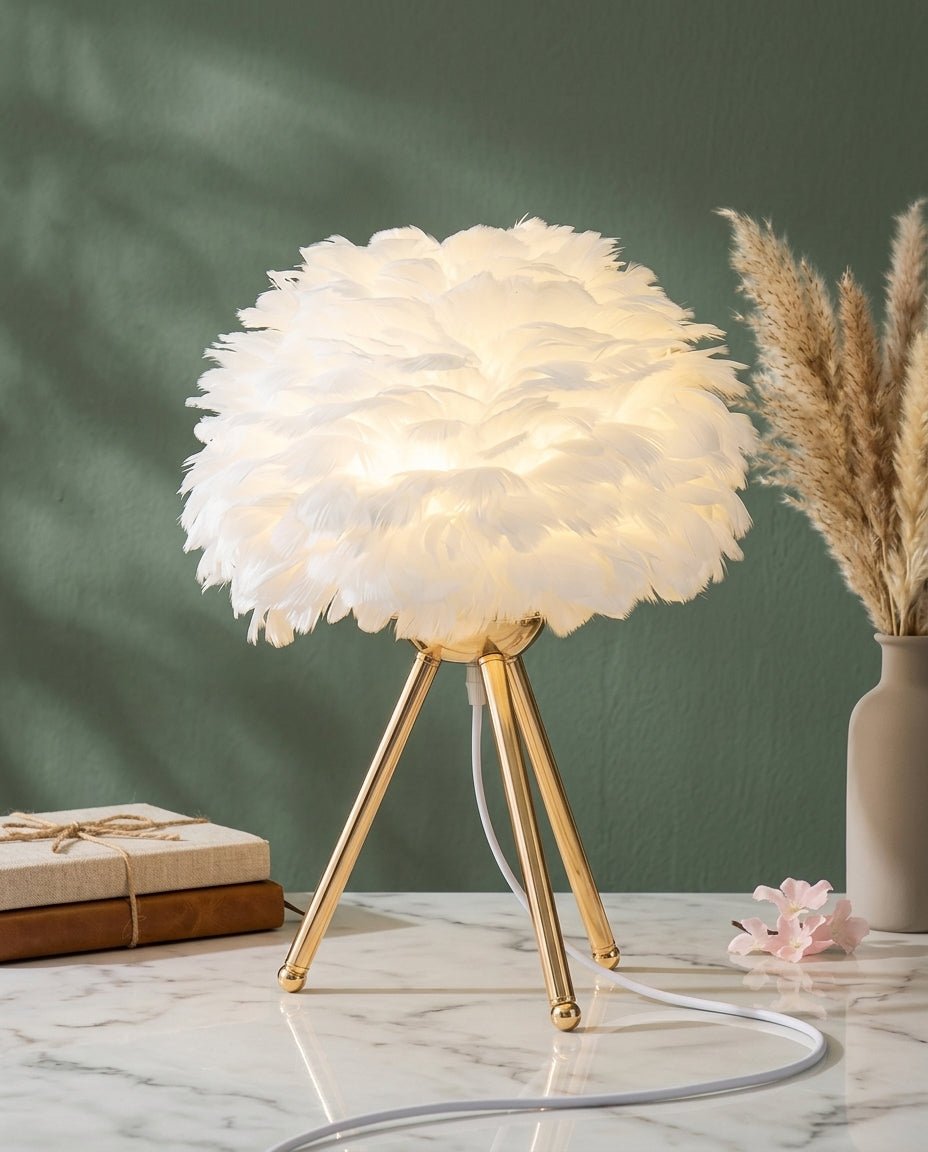 Fjerlampe | Plume – Bordlampe med Stativ