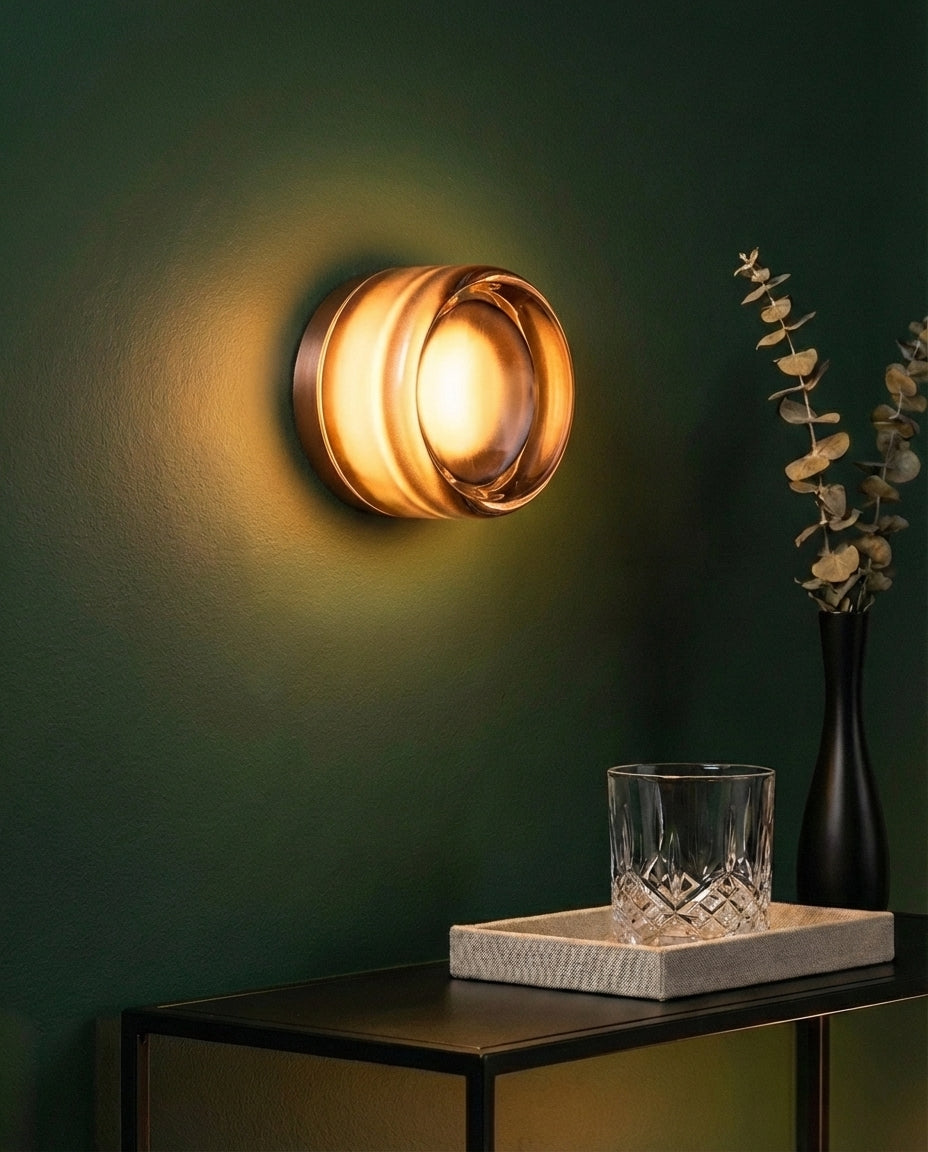 Rund Glasvæglampe – Riflet LED-belysning