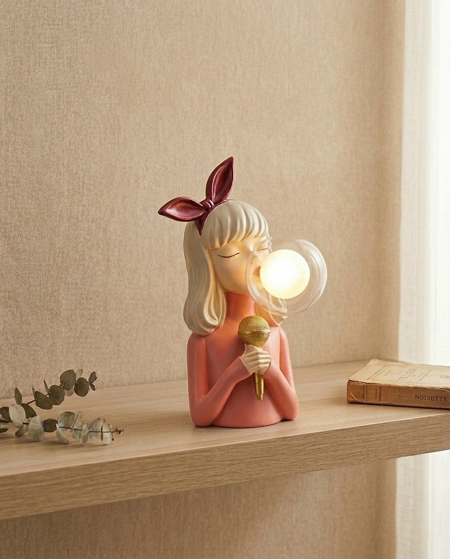 Tyggegummi-figurlampe | Skulpturel dekorativ bordlampe