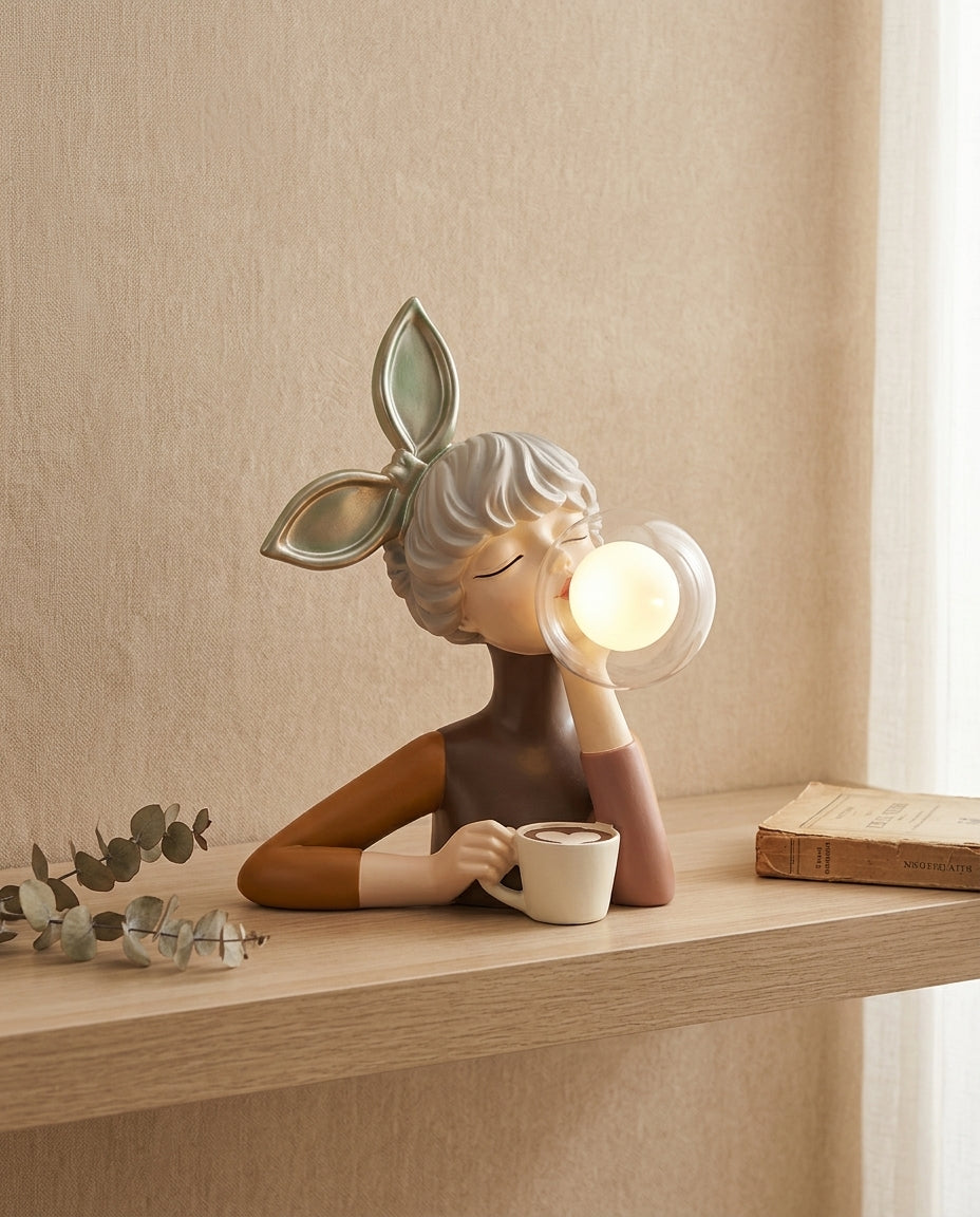 Tyggegummi-figurlampe | Skulpturel dekorativ bordlampe