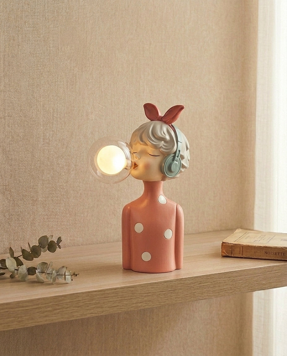 Tyggegummi-figurlampe | Skulpturel dekorativ bordlampe
