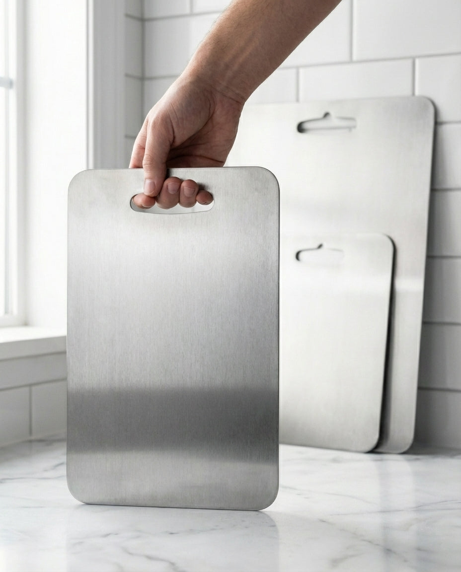 Titanskærebræt i rustfrit stål | Uden BPA eller mikroplast