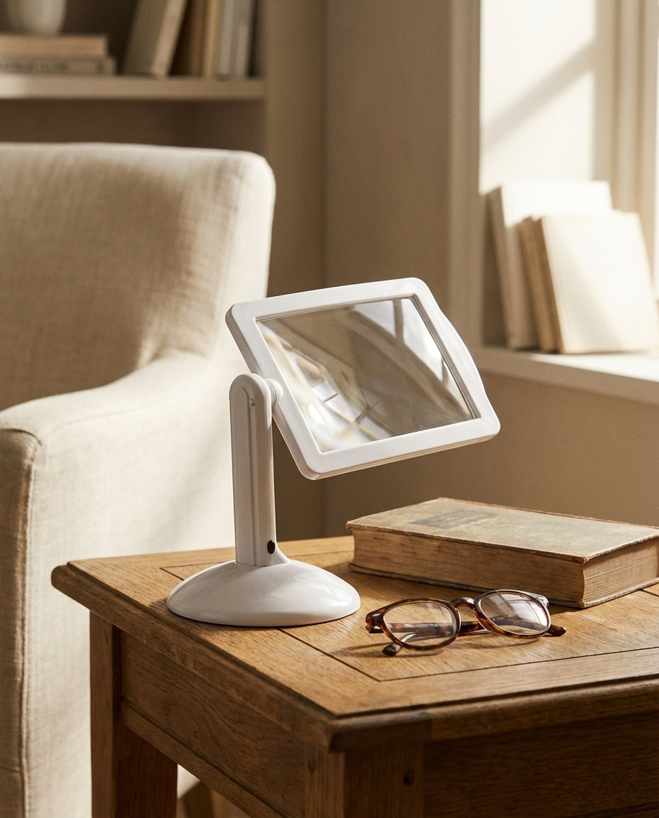 Sideforstarrelsesglas med LED | ClaraVision stativforstarrelsesglas