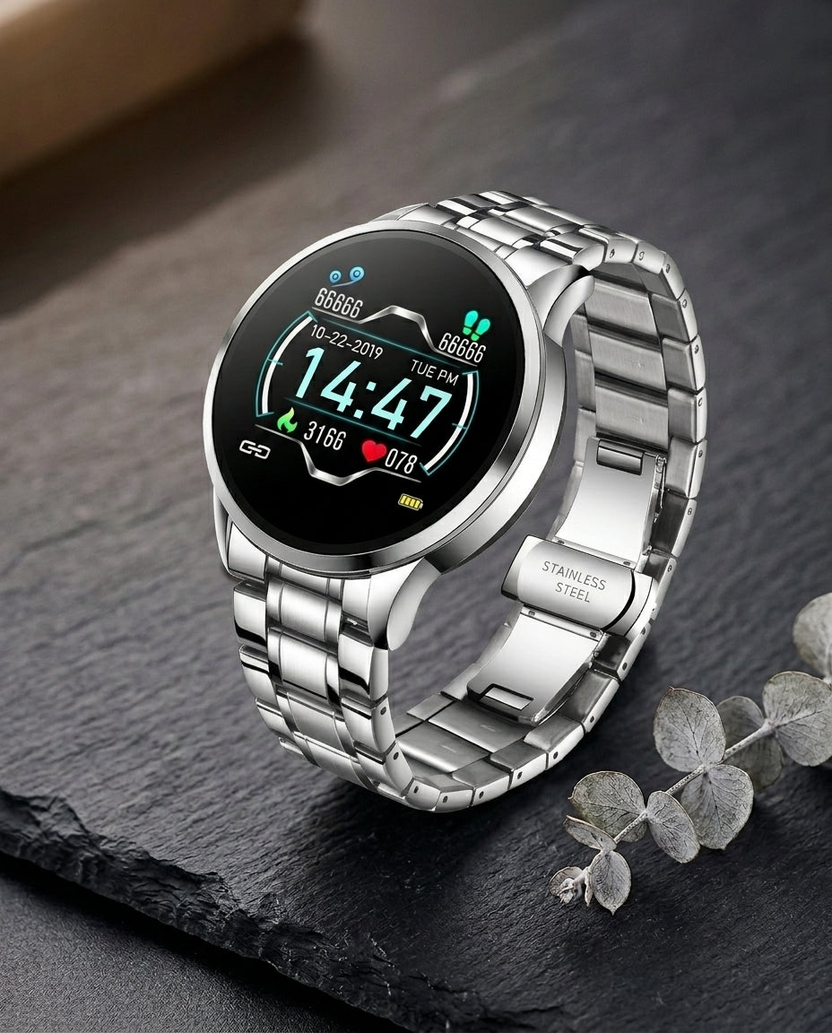 Klassisk Rund Smartwatch – Bluetooth | Apple & Android