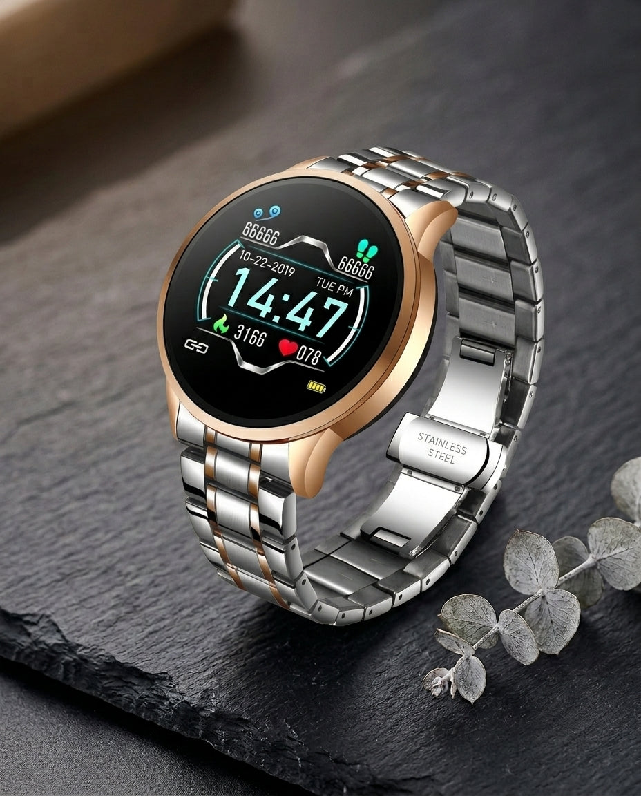 Klassisk Rund Smartwatch – Bluetooth | Apple & Android