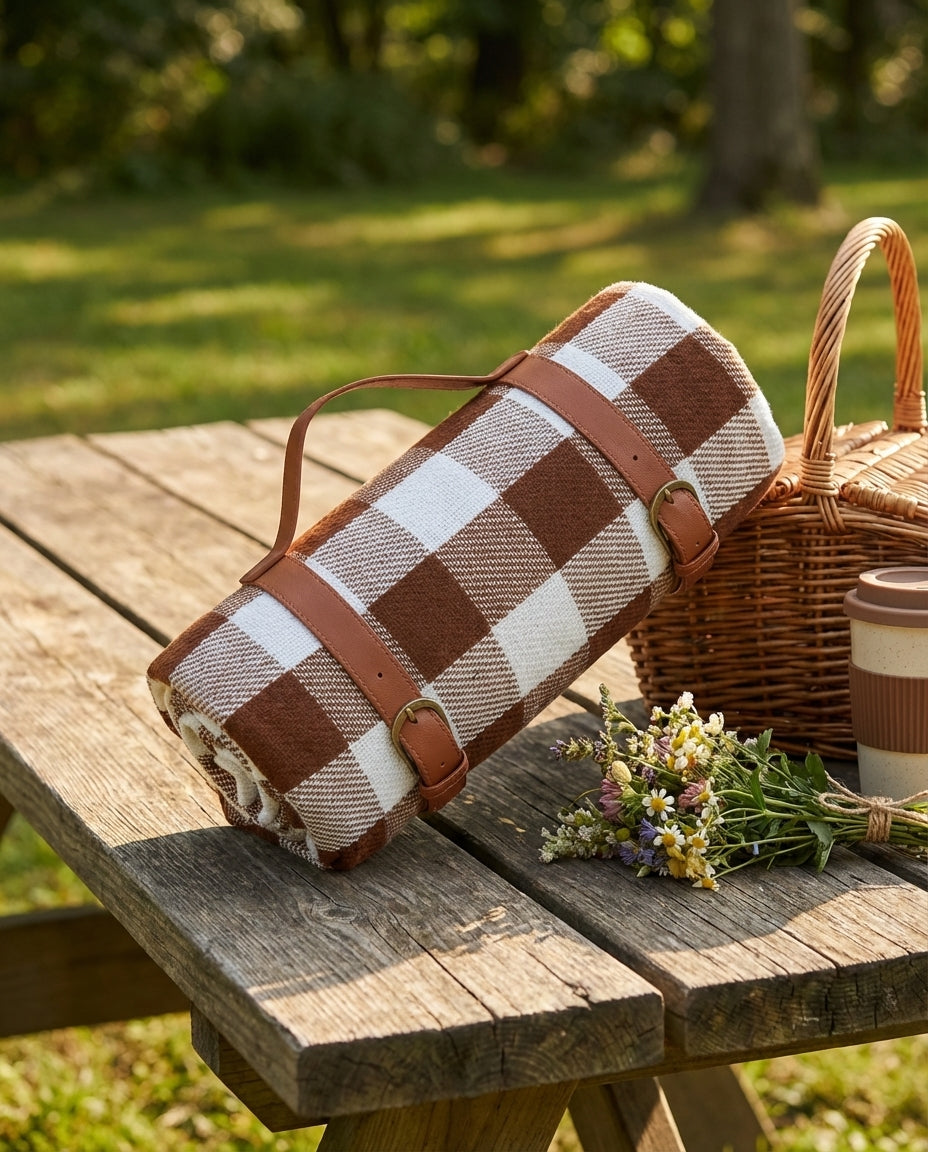 Vandtæt picnictæppe – foldbart sandfrit udendørstæppe