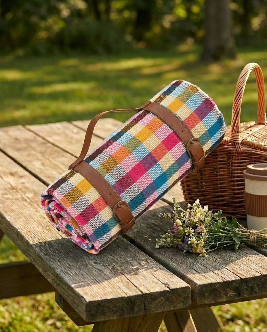 Vandtæt picnictæppe – foldbart sandfrit udendørstæppe