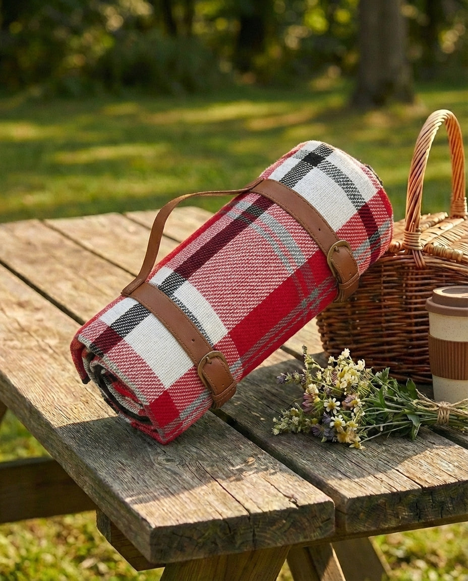 Vandtæt picnictæppe – foldbart sandfrit udendørstæppe