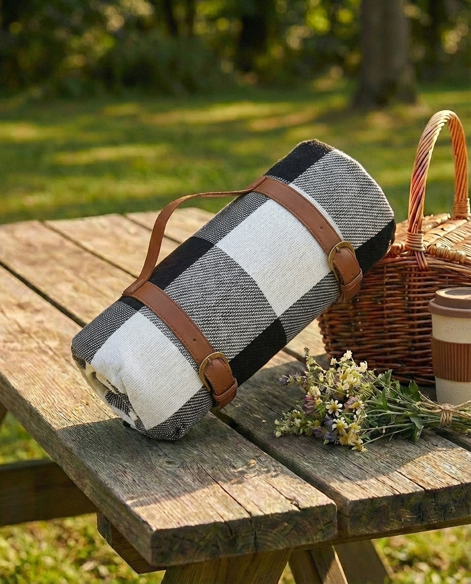 Vandtæt picnictæppe – foldbart sandfrit udendørstæppe