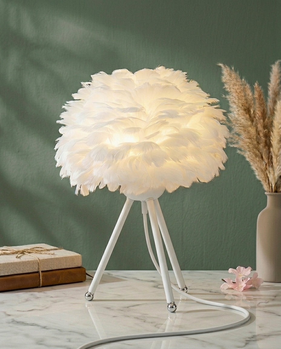 Fjerlampe | Plume – Bordlampe med Stativ