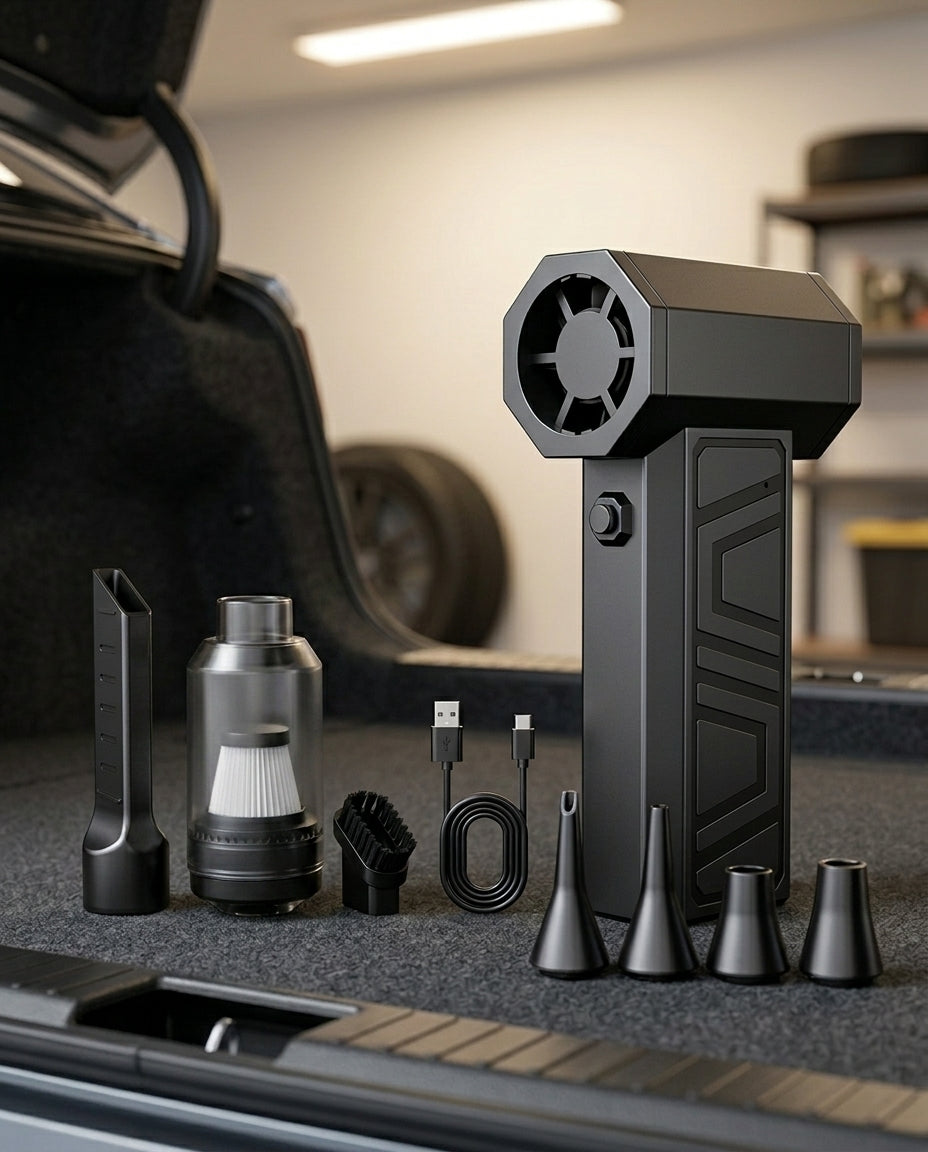 Mini luftblæser & støvsuger | 130.000 RPM trådløs jetblæser
